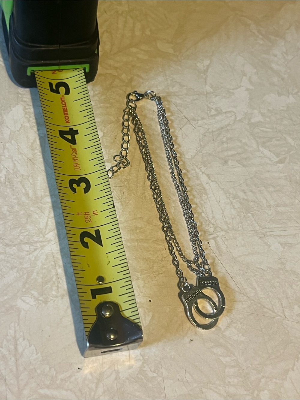 Silver Handcuff Pendant Necklace - Women's Accessory B286